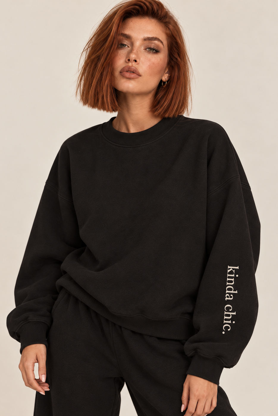The KINDA CHIC. Sleeve Crew
