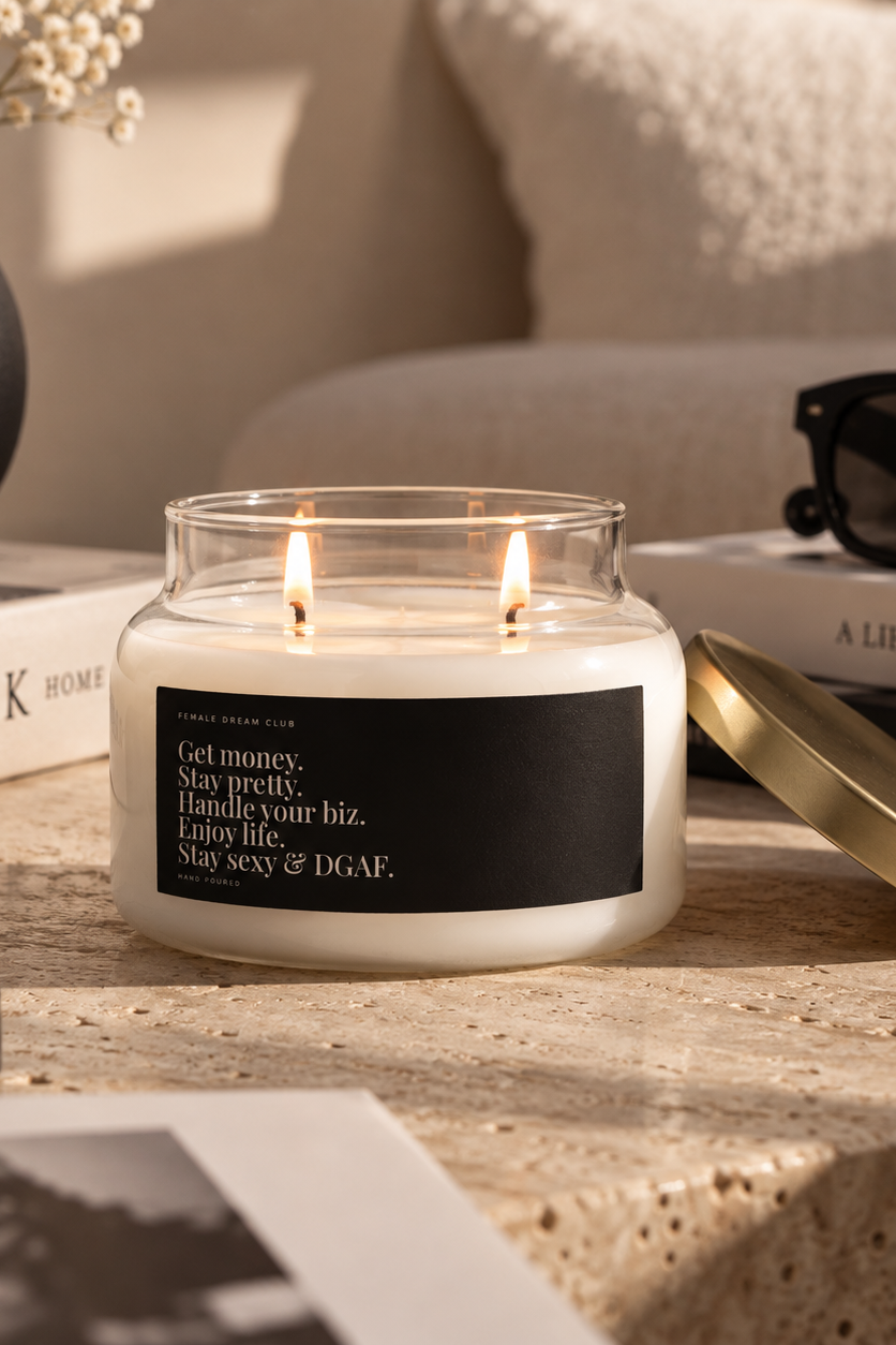 GET MONEY. STAY PRETTY. Double-Wick Candle