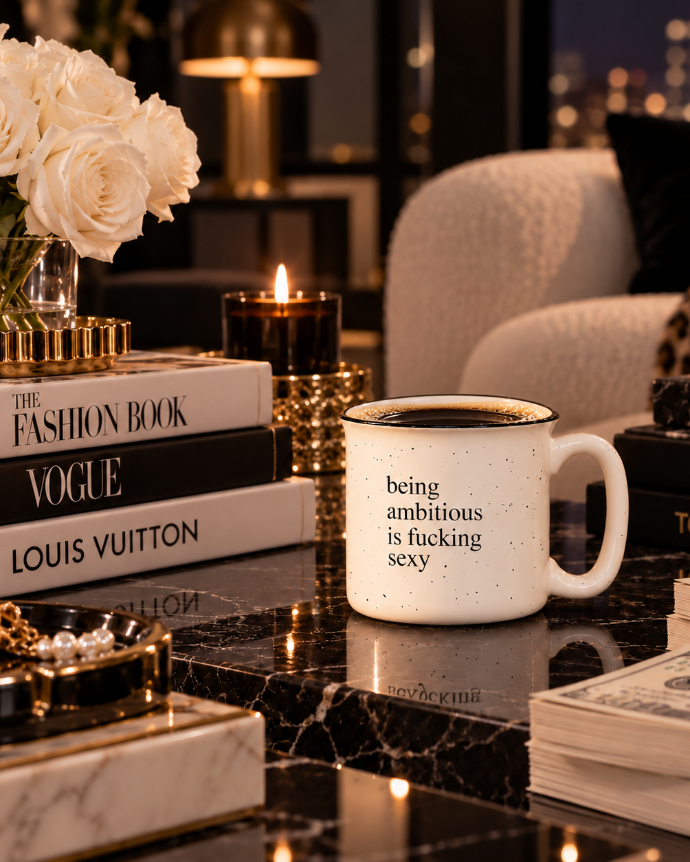 AMBITION IS SEXY. Terrazzo Ceramic Mug