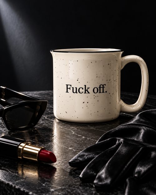 FUCK OFF. Terrazzo Ceramic Mug.