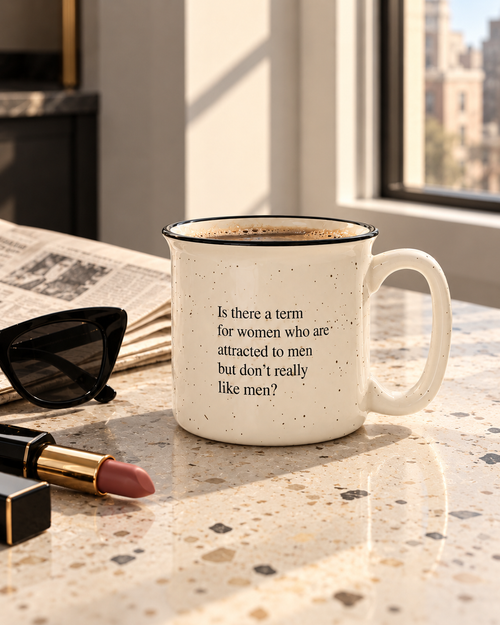 ATTRACTED BUT UNIMPRESSED. Terrazzo Ceramic Mug