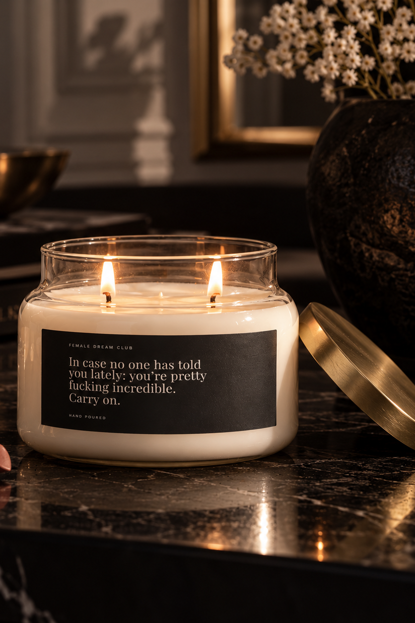 The PRETTY FUCKING INCREDIBLE. Double-Wick Candle