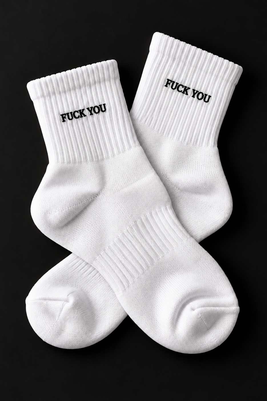 The FUCK YOU. Embroidered Socks