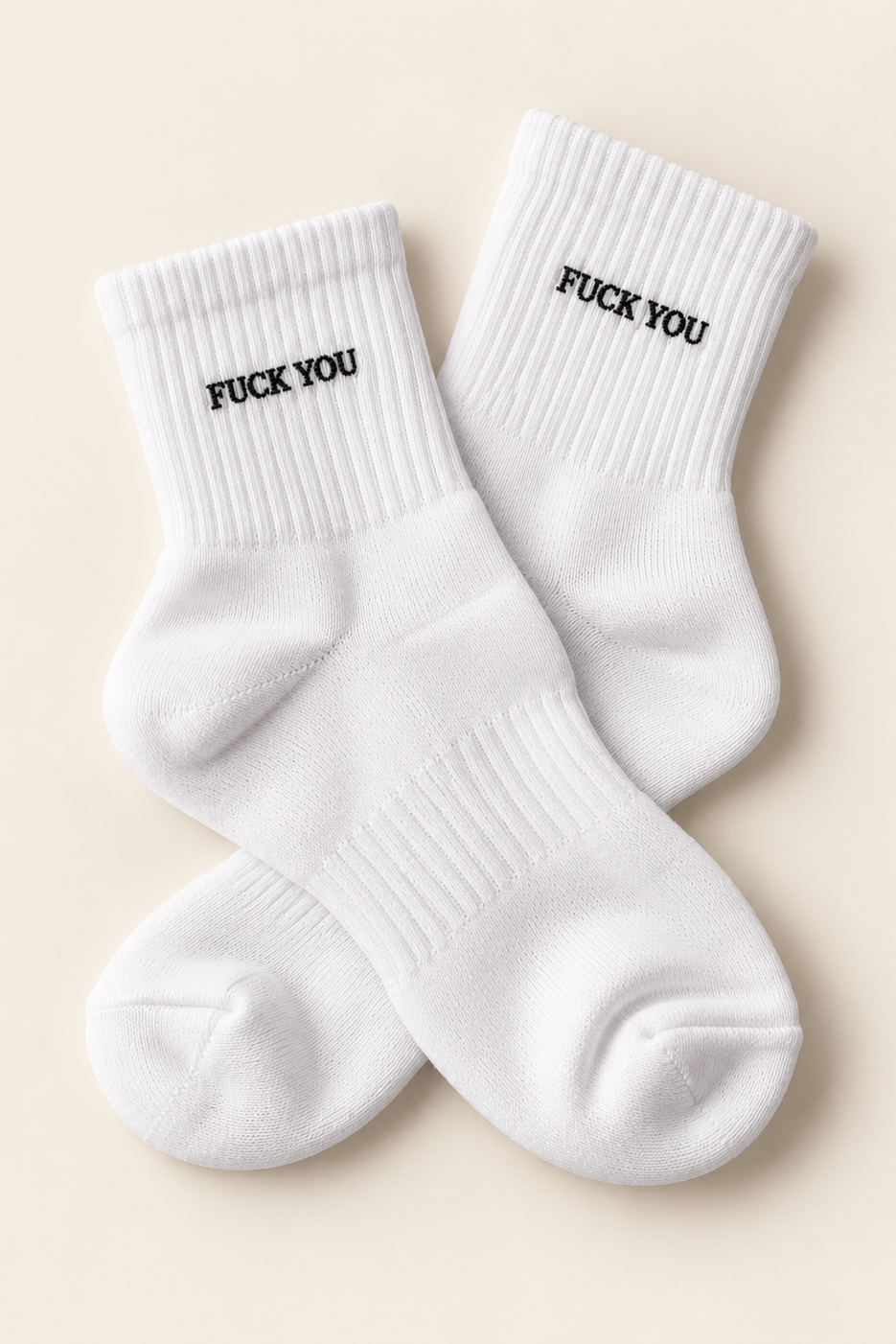 The FUCK YOU. Embroidered Socks