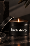 The BLACK SHEEP. 4 oz Tin Candle